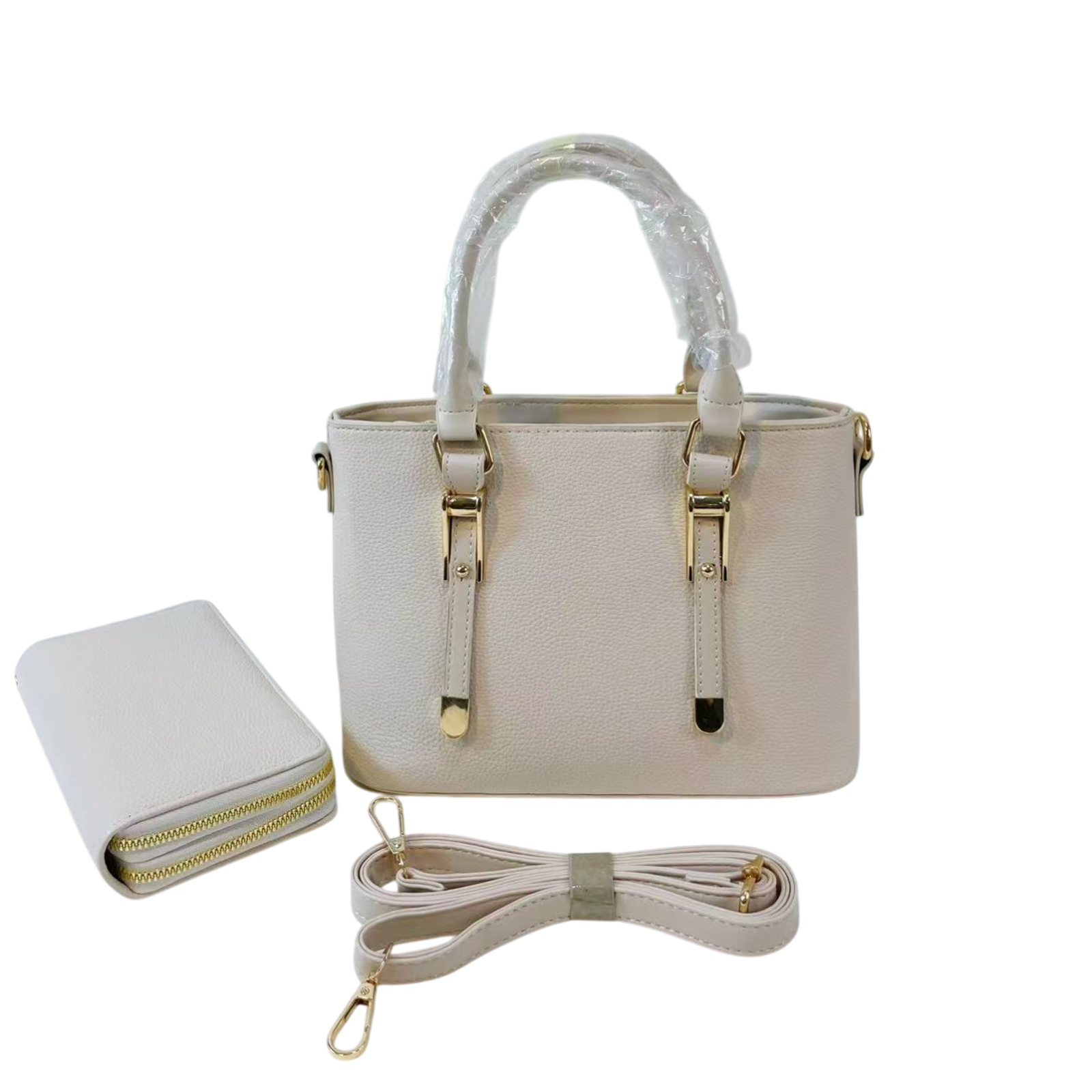 Ar New York Handbag Wallet Set Women White Pu Everyday Shoulder Satchel Nwt